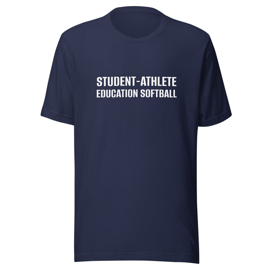 Student-Athlete Education Softball sports t-shirts are for high school and college students whose educational study is softball.