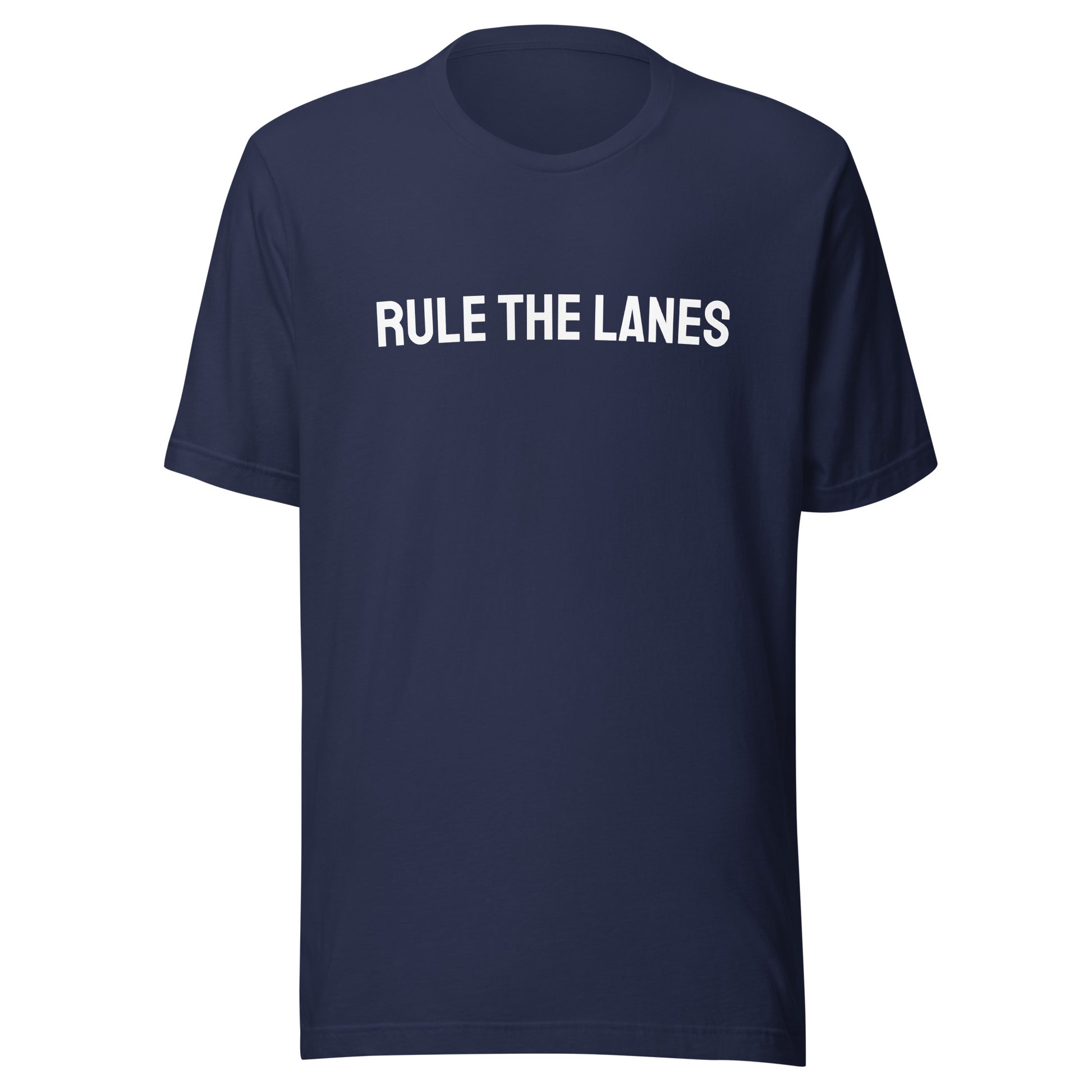 Rule The Lanes brand bowling sports t-shirt for bowlers who love to bowl.