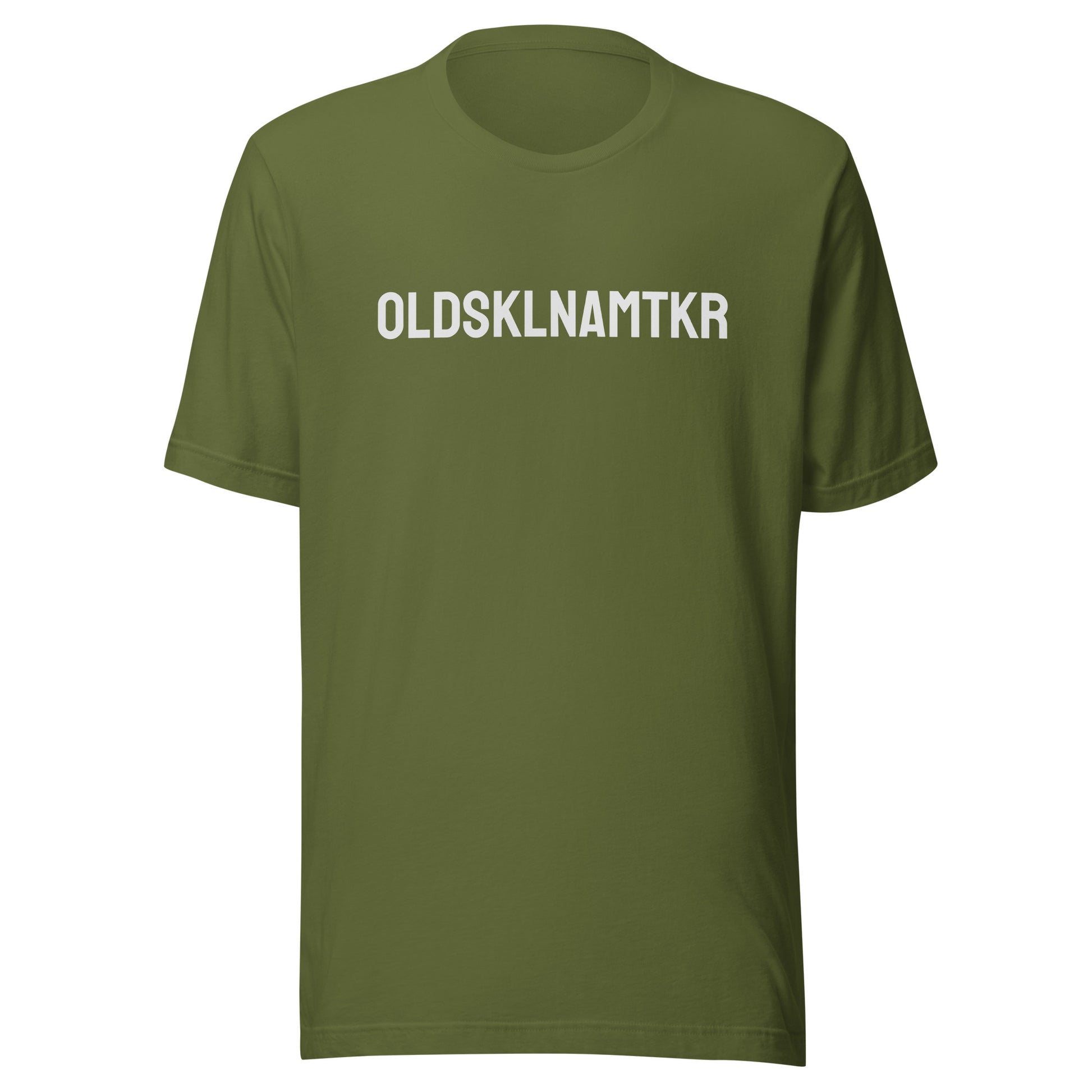 OLDSKLNAMTKR Old School Name Taker unisex t-shirts are for veteran and former athletes who took names in the sports they played.