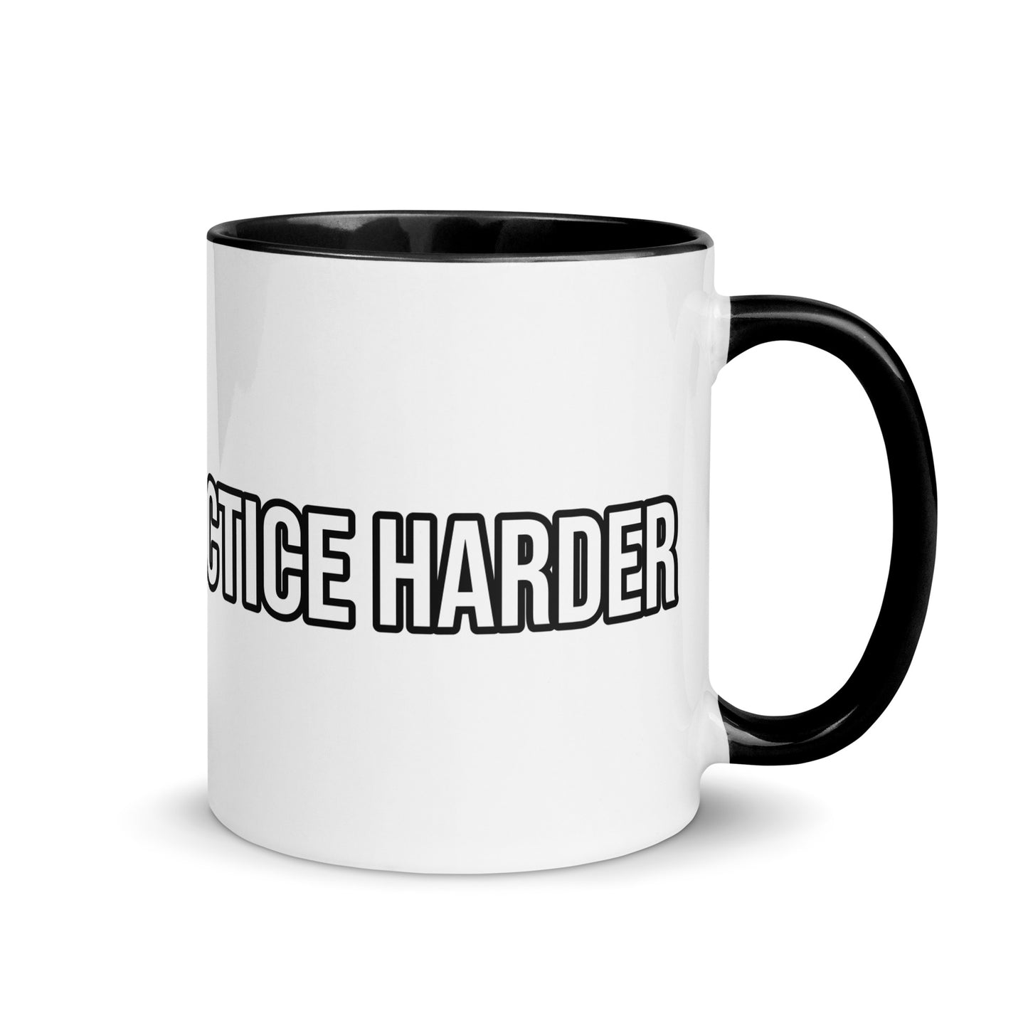 Champions practice harder sports team coffee mug for players, teams, and coaches.