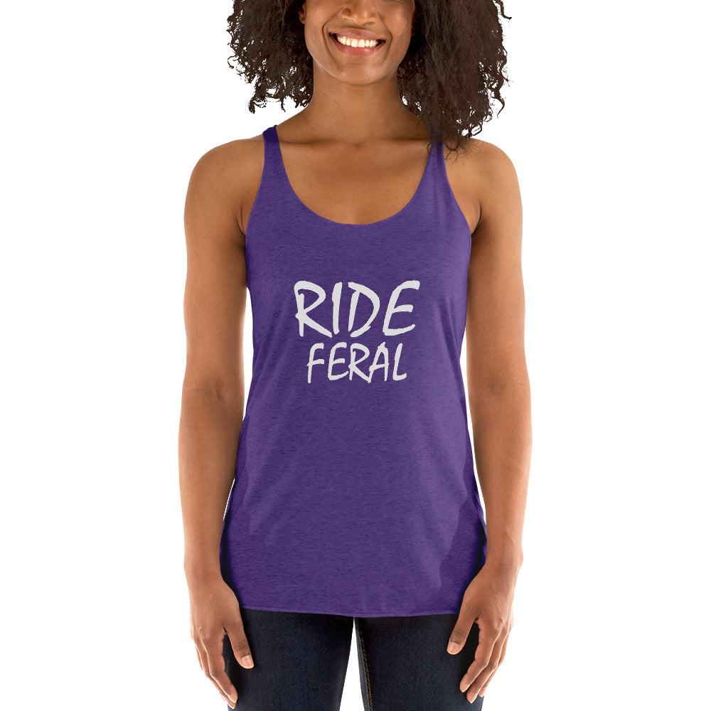 Ride Feral™ Women's Racerback Tank Top for Bikers, Surfers, and Skateboarders