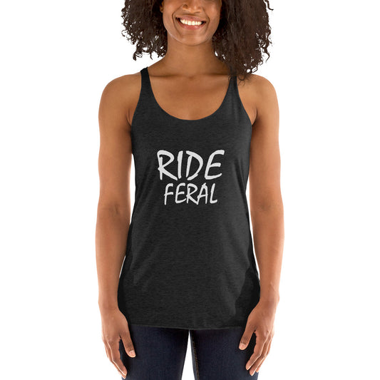 Ride Feral women's sports tank top is for bikers, cyclists, surfers, skateboarders, and BMX riders who go wild for riding.