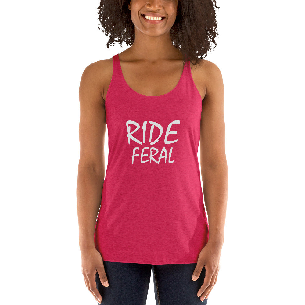 Ride Feral™ Women's Racerback Tank Top for Bikers, Surfers, and Skateboarders