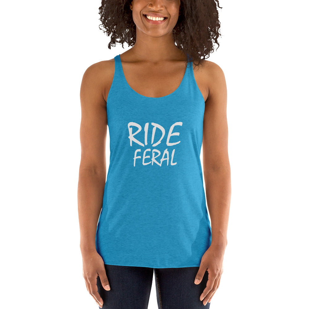 Ride Feral™ Women's Racerback Tank Top for Bikers, Surfers, and Skateboarders