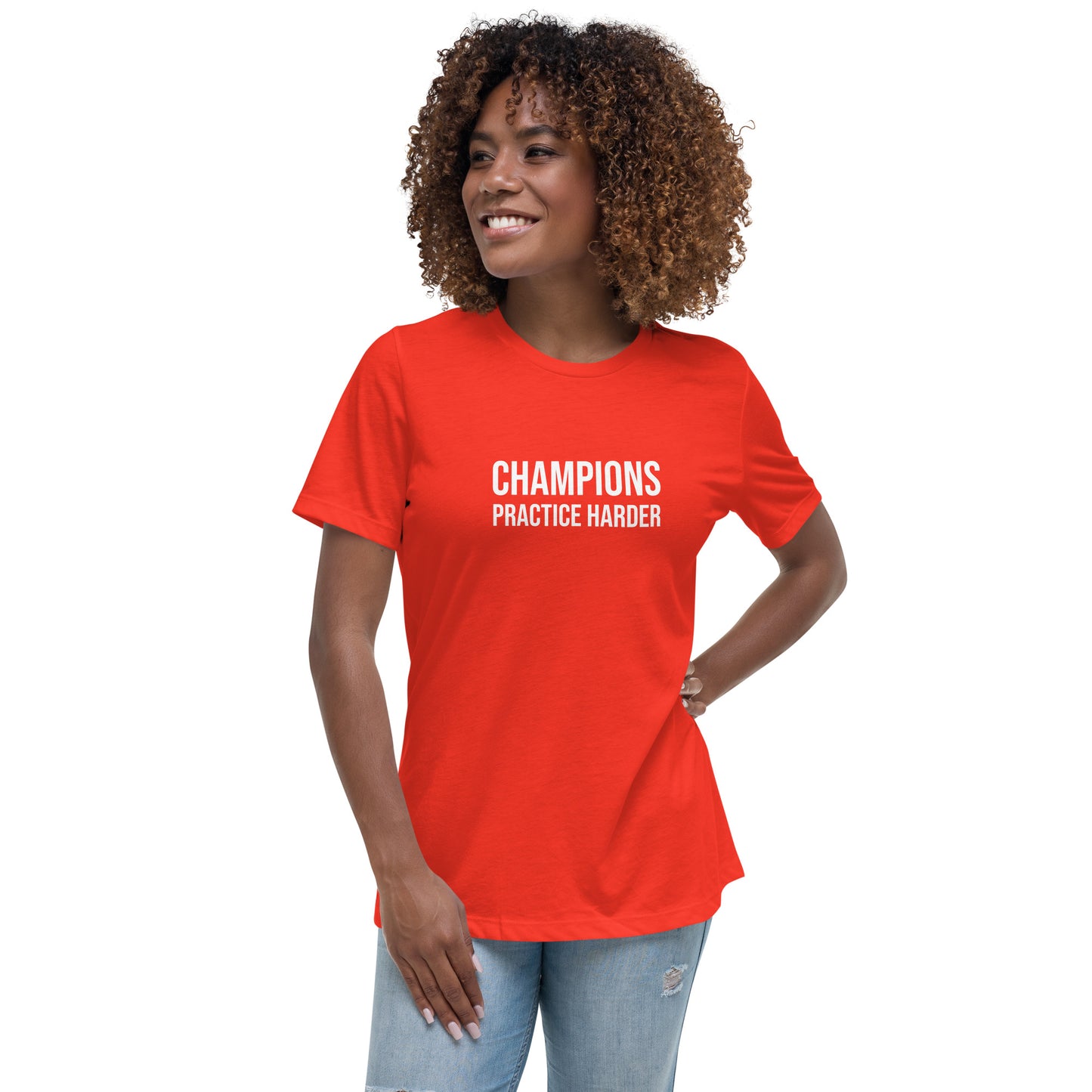 Champions Practice Harder™ Women's Relaxed Sports T-Shirt