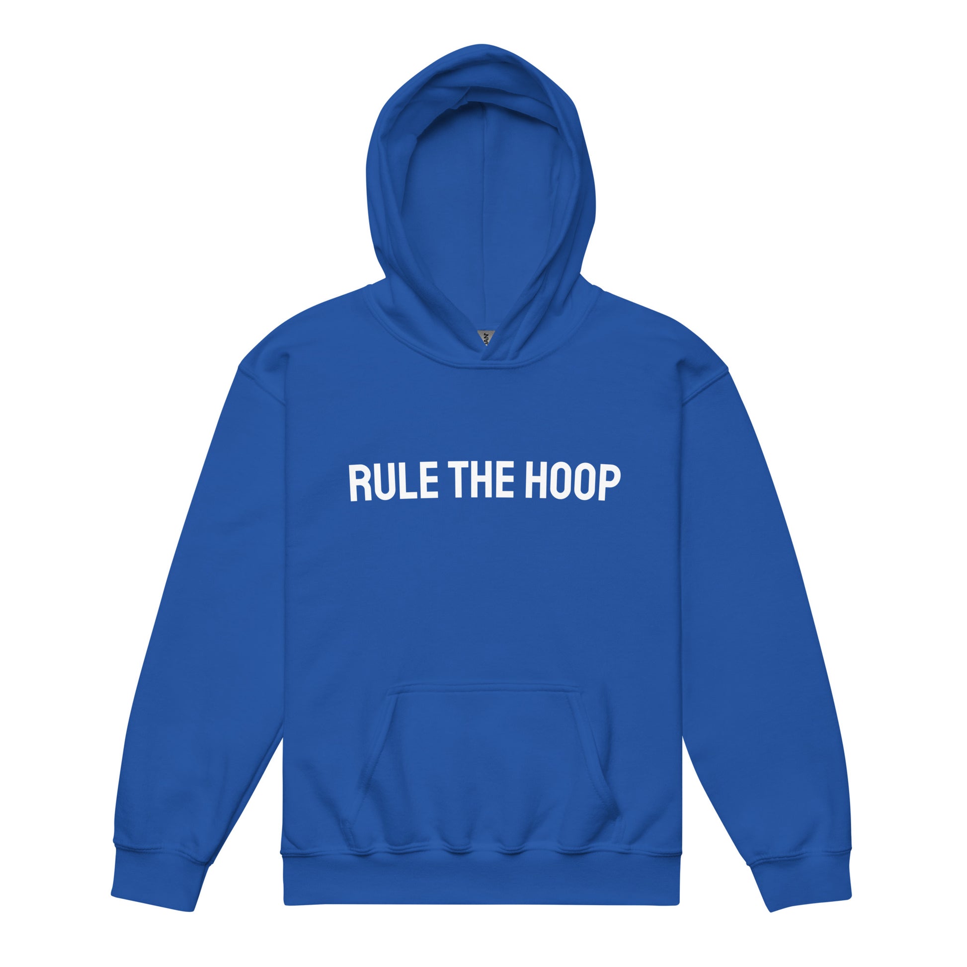 Rule The Hoop brand youth sports hoodie for youth basketball players and teams.